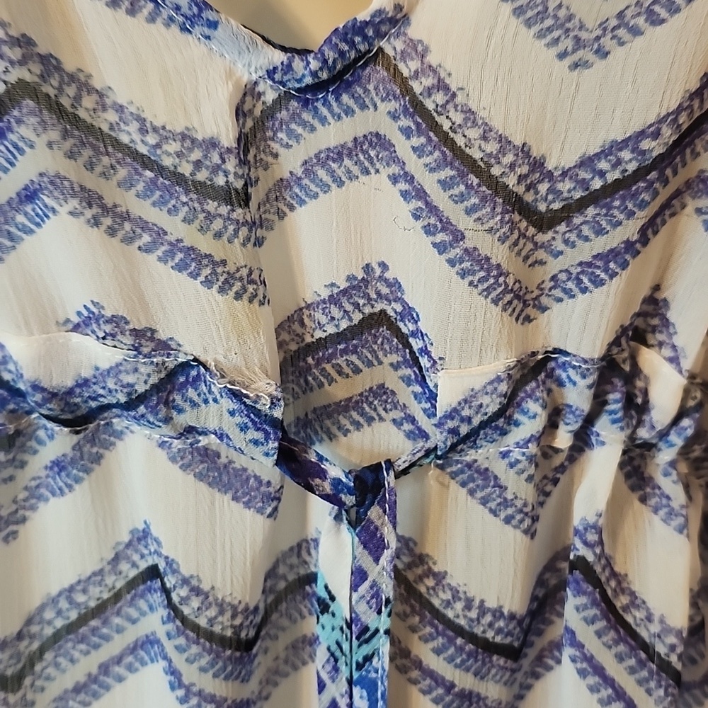 Chico's Blue and White Chevron Swim Coverup - Picture 3 of 4